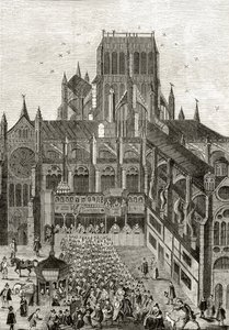 Krzyż św. Pawła na terenie starej katedry św. Pawła, z książki „London Pictures: Drawn with Pen and Pencil”, autorstwa ks. Richarda Lovetta, opublikowanej w 1890 r. autorstwa English School